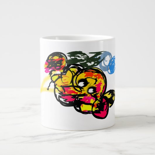 タコの楽しみ ジャンボコーヒーマグカップ (正面)