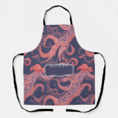 タコの水彩パタカラフルーン エプロン (正面)