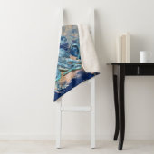 タコの水彩海ライフネービーオレンジ金ゴールド シェルパブランケット (インサイチュ)