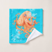 タコの泡立つ海へようこそ バスタオルセット (ウォッシュタオル)