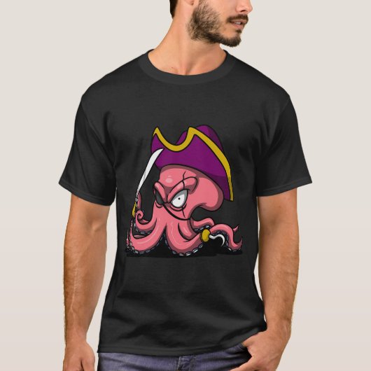 タコの海賊 Tシャツ (正面)