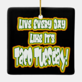 タコの火曜日のように毎日を生きる! セラミックオーナメント (裏面)