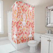 タコの珊瑚の航海のでお洒落な水彩画のプリント シャワーカーテン (インサイチュ)