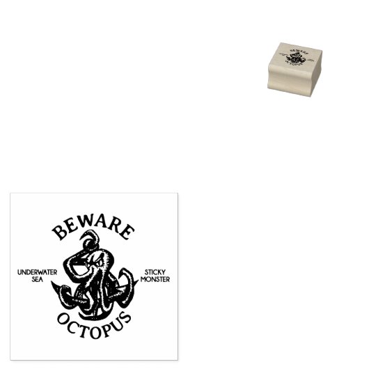 タコの生き物航海のの触手の怪物に注意 ラバースタンプ (押印)
