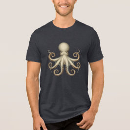 タコの科学的図解 ユニークなアート作品 レトロ トライブレンドTシャツ