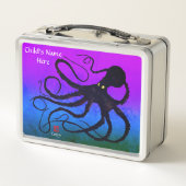 タコの紫、青、緑 – レトロ弁当箱 メタルランチボックス (裏面)