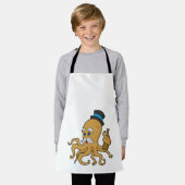 タコの紳士の帽子 エプロン (着用した状態)
