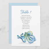 タコの結婚シーティングテーブルプラン 招待状 (正面/裏面)