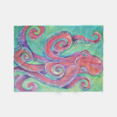 タコの絵画 フリースブランケット (正面(横))