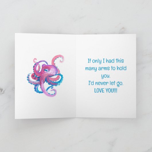 タコの腕のラブ/ミス・ユーカード サンキューカード (内部)