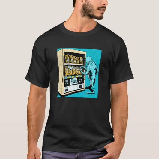 タコの自動販売機 ガチャ 頭足類 Tシャツ (正面)