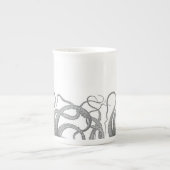 タコの航海の触手ヴィンテージクラーケンの蒸気圧 ボーンチャイナマグカップ (正面)