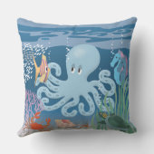 タコの装飾用クッション20x20 クッション (裏面)