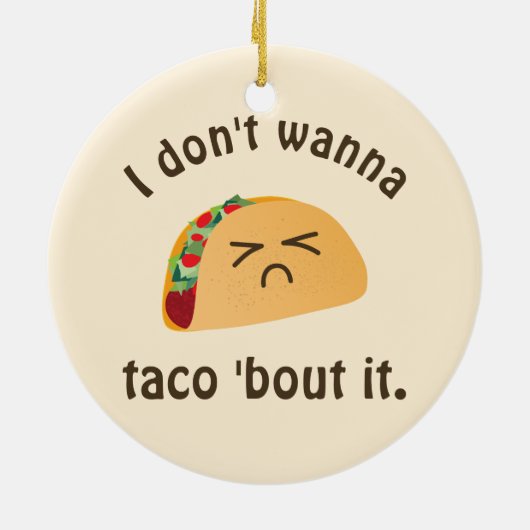 タコの言葉はおもしろい食べ遊物のプンのユーモア セラミックオーナメント (裏面)