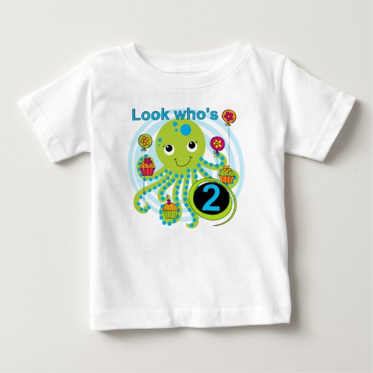 タコの誕生日Tシャツとギフト ベビーTシャツ (正面)
