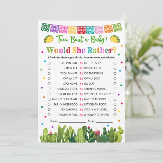 タコの赤ちゃんシャワー彼女はむしろゲームは、タコBout アドバイスカード (スタンド正面)