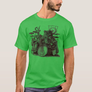 タコの遊ドラムアートドラマーのドラム演奏ミュシア Tシャツ