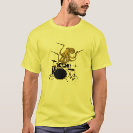 タコの遊ドラム太鼓のドラムシャツ Tシャツ
