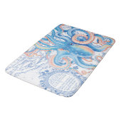 タコの青いヴィンテージの地図の上品の水彩画 バスマット (アングル)