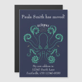 タコの頭足類の触手が動く マグネット招待状 (正面/裏面)