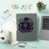 タコの髪の魔女ハロウィンステッカー シール (iPadカバー)