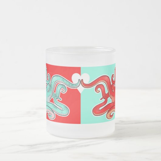 タコの魅力 フロストグラスマグカップ (中央)