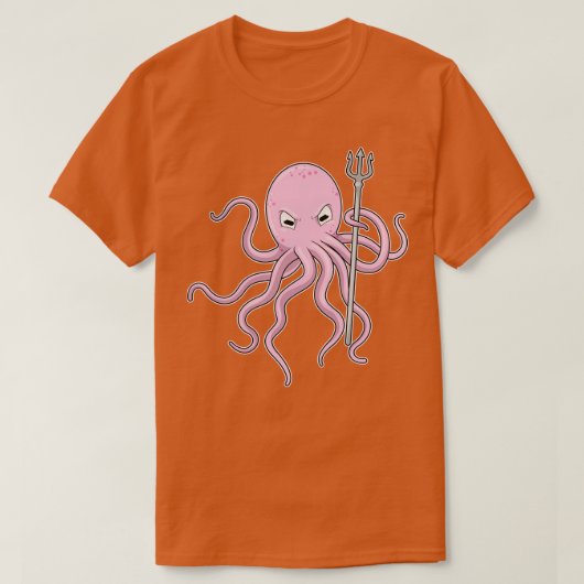タコの魔法使いとトライデント Tシャツ (デザイン正面)