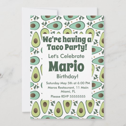 タコはっきりしたパーティー誕生会 招待状 (裏面)