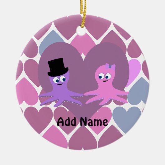 タコはハートを好む セラミックオーナメント (正面)