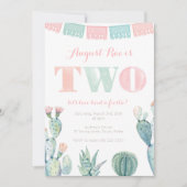 タコはメキシコのフェスタパーティーの2歳の誕生日 招待状 (正面)