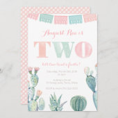 タコはメキシコのフェスタパーティーの2歳の誕生日 招待状 (正面/裏面)