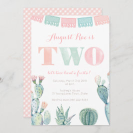 タコはメキシコのフェスタパーティーの2歳の誕生日 招待状