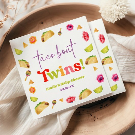 タコは双子だ！フィエスタベビーシャワー スタンダードカクテルナプキン