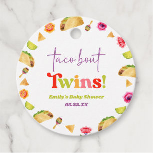 タコは双子だ!フィエスタベビーシャワー フェイバータグ