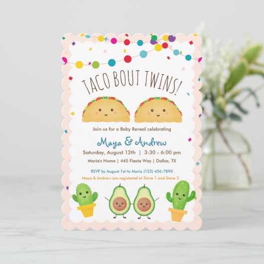 タコは双子を!フィエスタテーマツインベビーリビール 招待状 (スタンド正面)