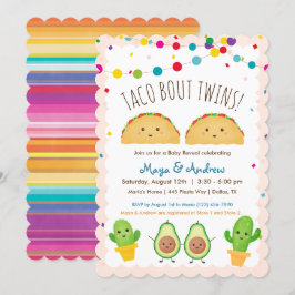 タコは双子を!フィエスタテーマツインベビーリビール 招待状