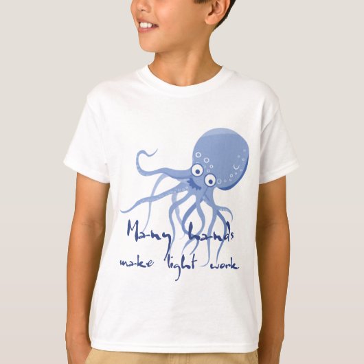 タコは多くの手で軽く作られる Tシャツ (正面)