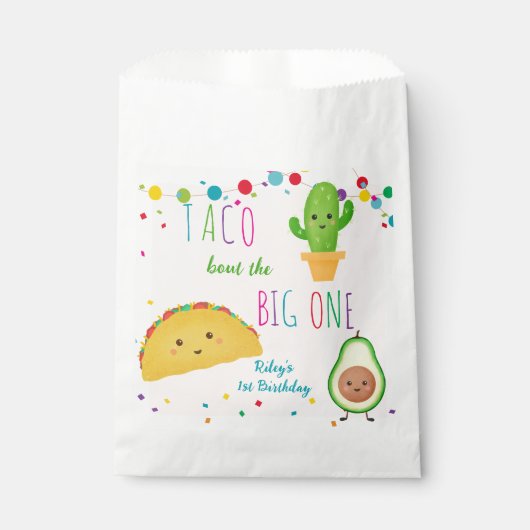 タコは大きい1を取る – フィエスタテーマ誕生日 フェイバーバッグ (正面)