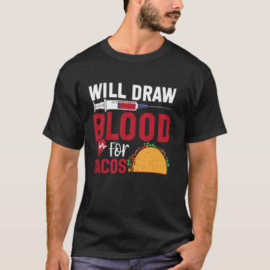 タコは採血します 臨床検査技師 血液採取士 ファッションTシャツ Tシャツ (正面)