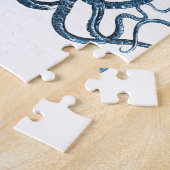 タコは航海のな沿岸海のビーチの青をkraken ジグソーパズル (側面)