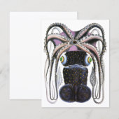 タコまたはジャンボイカ, ビンテージ海洋生物動物 (正面/裏面)