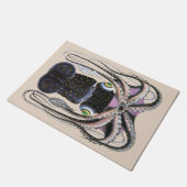 タコまたはジャンボイカ、ビンテージ海洋生物動物 ドアマット (アングル)