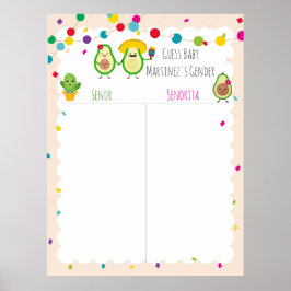 タコをテーマにした赤ちゃんシャワー性別のゲームポストを推測 ポスター