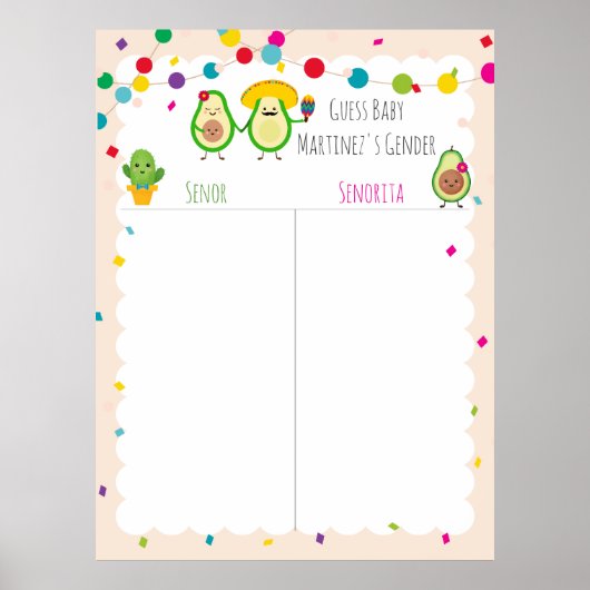 タコをテーマにした赤ちゃんシャワー性別のゲームポストを推測 ポスター (正面)