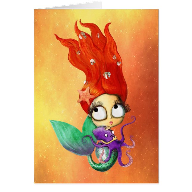 タコを持つ不気味な人魚 (正面)