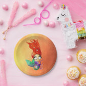 タコを持つ不気味な人魚 ペーパープレート (パーティー)