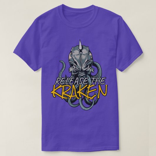 タコを放つ Tシャツ (デザイン正面)
