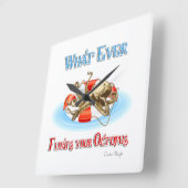 タコを浮かべるものは スクエア壁時計 (傾斜)