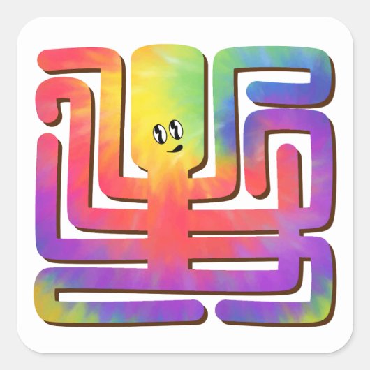 タコを絞る スクエアシール (正面)