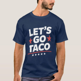 タコを食べに行こう 面白いミーム – 愛国的なトランプのパロディ Tシャツ